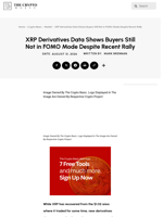 XRP Derivatives Data Shows Buyers Still Not in FOMO Mode Despite Recent Rally