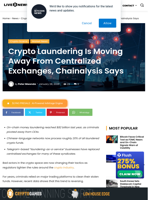 Crypto Laundering Is Moving Away From Centralized Exchanges, Chainalysis Says | Live Bitcoin News