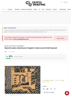 OpenAI seeks dismissal of Apple's trade secret theft lawsuit