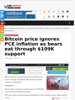 Bitcoin price ignores PCE inflation as bears eat through $109K support - The Crypto News Wire