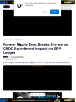 Former Ripple Exec Breaks Silence on CBDC Experiment Impact on XRP Ledger - U.Today