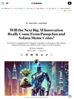 Will the Next Big AI Innovation Really Come From Pump.fun and Solana Meme Coins? - Decrypt