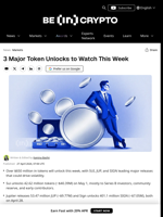 SUI Leads This Week's Crypto Unlocks Worth $650 Million