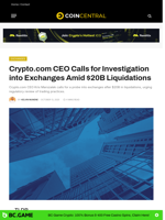 Crypto.com CEO Calls for Investigation into Exchanges Amid $20B