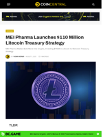 MEI Pharma Launches $110 Million Litecoin Treasury Strategy