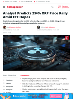 Analyst Predicts 250% XRP Price Rally Amid ETF Hopes - Coinspeaker