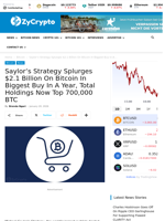 Saylor’s Strategy Splurges $2.1 Billion On Bitcoin In Biggest Buy In A Year, Total Holdings Now Top 700,000 BTC ⋆ ZyCrypto