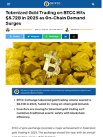 Tokenized Gold Trading on BTCC Hits $5.72B in 2025