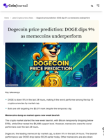 Dogecoin price prediction: DOGE dips 9% as memecoins underperform