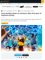 Sony Increases Backing for Startale Following Soneium’s First Year Live