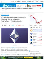 Vitalik Buterin Wants Open-Source Technology to Transform These Fields ⋆ ZyCrypto