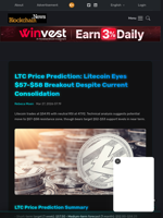 LTC Price Prediction: Litecoin Eyes $57-$58 Breakout Despite Current Consolidation - Blockchain.News