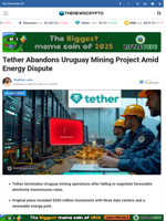Tether Abandons Uruguay Mining Project Amid Energy Dispute - TheNewsCrypto