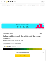 Bulls want the bitcoin (BTC) price above $80,000. Macro says not so fast: Crypto Daily