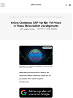 Yellow Chairman: XRP Has Not Yet Priced in These Three Bullish Developments