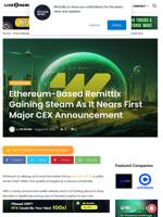Ethereum-Based Remittix Gaining Steam As It Nears First Major CEX Announcement | Live Bitcoin News