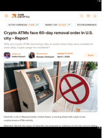 Crypto ATMs face 60-day removal order in U.S. city - Report - AMBCrypto