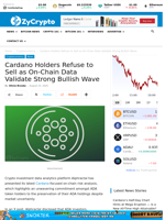 Cardano Holders Refuse to Sell as On-Chain Data Validate Strong Bullish Wave ⋆ ZyCrypto