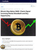 Bitcoin Dips Below $66K: Charts Signal Incoming Market Bloodbath and Buy Opportunity