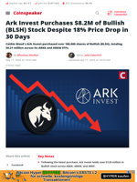 ARK Invest Adds $8.2M in Bullish Stock Despite Decline