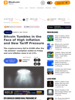 Bitcoin Tumbles in the Face of High Inflation and New Tariff Pressure – Markets and Prices Bitcoin News