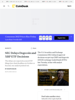Ripple News: SEC Delays XRP, DOGE ETF Decisions