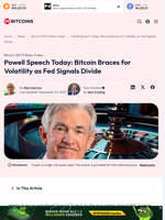 Powell Speech Today: Bitcoin Braces as Fed Signals Divide