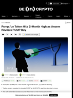 Pump.fun Token Hits 2-Month High as Ansem Reveals PUMP Buy