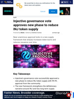 Injective governance vote approves new phase to reduce INJ token supply