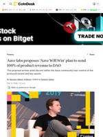 Aave labs proposes ‘Aave Will Win’ plan to send 100% of product revenue to DAO