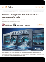Assessing if Ripple's $1.33B XRP unlock is a warning sign for bulls - AMBCrypto