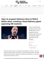 Uber to acquire Delivery Hero in $14.8 billion deal, creating a food delivery giant spanning 99 markets