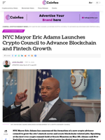 NYC Mayor Eric Adams Launches Crypto Council to Advance Blockchain and Fintech Growth