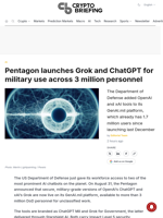 Pentagon launches Grok and ChatGPT for military use across 3 million personnel