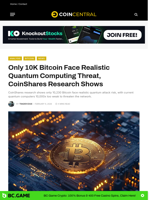 Only 10K Bitcoin Face Realistic Quantum Computing Threat, CoinShares Research Shows - CoinCentral