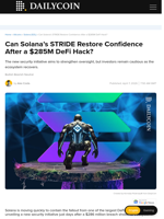 Can Solana’s STRIDE Restore Confidence After a $285M DeFi Hack? - DailyCoin