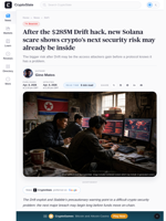 After the $285M Drift hack, new Solana scare shows crypto’s next security risk may already be inside