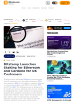 Bitstamp Launches Staking for Ethereum and Cardano for UK Customers – News Bytes Bitcoin News