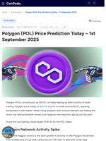 Polygon (POL) Price Prediction Today - 1st September 2025
