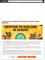 5 Cryptos Set to Explode According to ChatGPT: August 2025 Picks