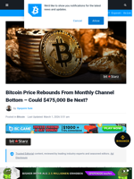 Bitcoin Price Rebounds From Monthly Channel Bottom - Could $475,000 Be Next? | Bitcoinist.com