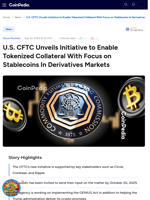 CFTC Unveils Initiative to Enable Tokenized Collateral In Derivatives Markets