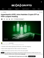 Hyperliquid's HYPE Joins Hashdex Crypto ETF as Fifth-Largest Holding