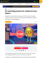 EU Watchdog Pushes for Stablecoin Ban: Report