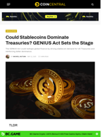 Could Stablecoins Dominate Treasuries? GENIUS Act Sets the Stage - CoinCentral