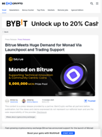Bitrue Meets Huge Demand for Monad Via Launchpool and Trading Support