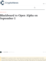Blackboard to Open Alpha on September 1