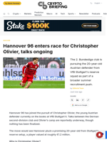 Hannover 96 enters race for Christopher Olivier, talks ongoing