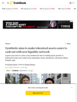 RWA news: Symbiotic aims to make tokenized assets easier to cash out with Liquid Lane