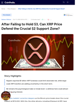 After Failing to Hold $3, Can XRP Price Defend the Crucial $2 Support Zone?